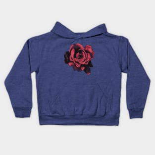 Romantic Red Rose Drawing Kids Hoodie